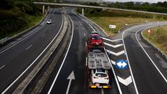 La autov�a, ayer por la atrde, en un tramo de A Laracha