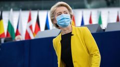 La presidenta de la Comisin Europea, Ursula Von der Leyen, este mircoles, en el Parlamento Europeo