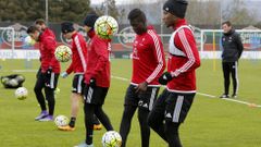 Entrenamiento del Celta en la previa del partido de Mestalla