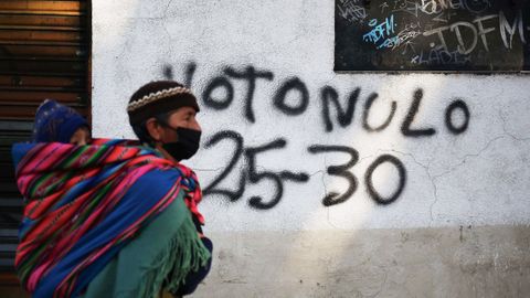 Pintada llamando al boicot electoral en La Paz.