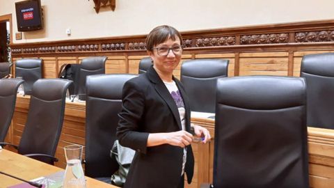 Yolanda Huergo, en el saln de plenos del Ayuntamiento de Gijn