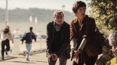 Escena de la primera temporada de �Rapa�, durante el rodaje en Cedeira