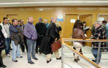 Los mariscadores, en uno de los d�as de la vista.