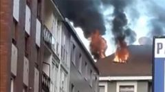 Incendio en un edificio de Gij�n