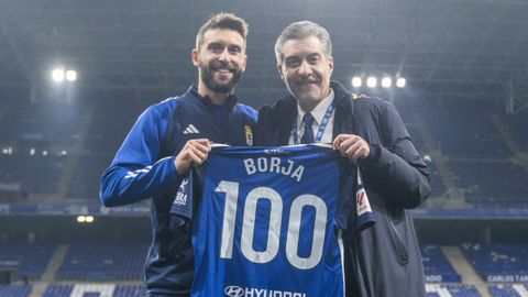 Borja Bastn y Martn Pelez, en el Carlos Tartiere