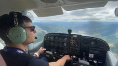 Iber S�nchez Rey, en pleno vuelo