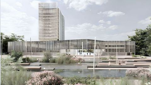 Recreación del futuro ayuntamiento que han diseñado entre Irisarri-Piñera y MAM Arquitectura.