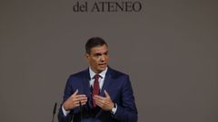 Pedro S�nchez,  en el desayuno informativo celebrado este lunes en el Ateneo de Madrid.