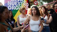 La exministra de Igualdad, eurodiputada y nmero dos de Podemos, Irene Montero, durante la manifestacin estatal del Orgullo LGTBI+ del 2024 en Madrid.