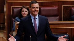 Pedro Snchez, durante su intervencion en la primera sesin de control al Ejecutivo tras el fin del estado de alarma