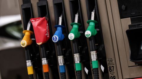 Surtidor en una gasolinera de Francia, donde algunas estaciones de servicio ya se est�n quedando sin combustibles.