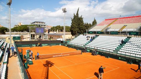 Partido de la copa Davis entre Italia y Corea del Sur.