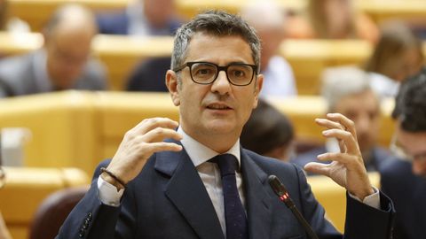 El ministro de la Presidencia, F�lix Bola�os, durante una intervenci�n en el Senado