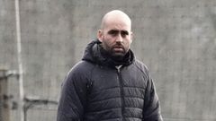 Claudio Gir�ldez, en un entrenamiento del Celta en la Cidade Deportiva Afouteza.