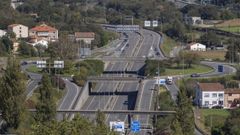 Una vista area de la SC-20 de Santiago a su paso por San Lzaro