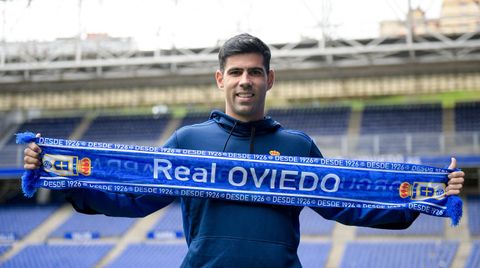 Juanfran Moreno, en el Carlos Tartiere