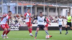 Un lance del partido de esta temporada entre el Real Uni�n y el Celta B