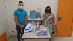 Entrega del lote de material sanitario al centro educativo de Sober