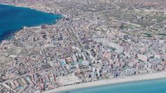 Imagen de sat�lite de la milla de oro en la playa alicantina de San Juan 
