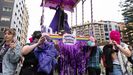 Decenas de personas durante la manifestacin con motivo del Da Internacional de la Mujer, a 8 de marzo de 2025, en Gijn, Asturias