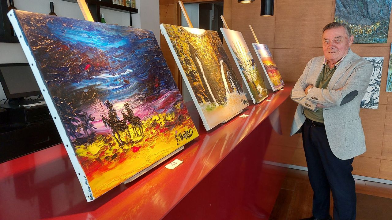 La obra de Félix Bravo, pintor asturiano que vive en Viveiro, se exhibe en Nueva York: «A mis 83 años pinto más que nunca»