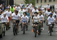 En el pelot�n tienen cabida cicloturistas de todas las edades. 