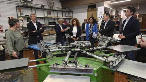 Rueda conoci las instalaciones de la Ramn Falcn, como el aula de serigrafa