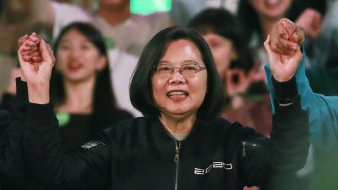 La presidenta de Taiw�n y favorita en los comicios, Tsai Ing-wen