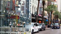 Canal Street, en Nueva Orle�ns, el 31 de agosto del 2005 y el pasado d�a 16.