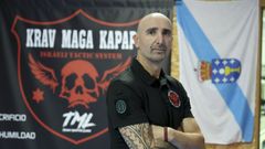 Jose Rodr�guez, instructor policial en su Escuela HFK de As Pontes. 