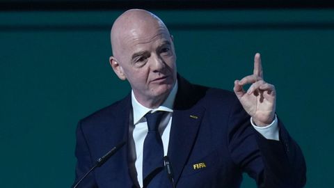 Gianni Infantino, durante su discurso en el Congreso de la FIFA