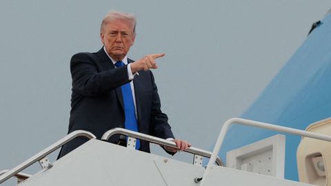 Trump, el pasado viernes a bordo del Air Force One.