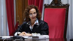 La fiscala Carmen Eir durante un juicio celebrado este mes en la Audiencia Provincial de Ourense