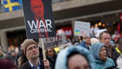 Protesta en Estocolmo contra la invasi�n rusa