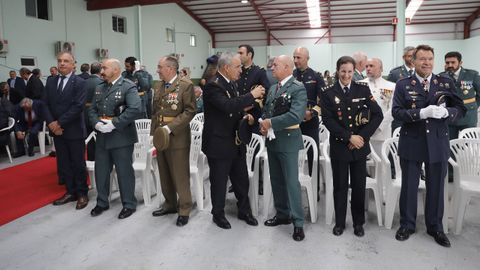 Autoridades militares y policiales en la celebracin en Ourense.
