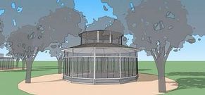 <span lang= es-es >Estructura para p�jaros y vegetaci�n</span>. De acero y vidrio y planta dodecagonal, la pajarera que proyecta el Concello es un gui�o a la que hubo hace d�cadas. Con formas que recuerdan a los antiguos quioscos de principios del siglo pasado, se concibe tambi�n como invernadero para acoger especies singulares o ex�ticas. Su interior est� dise�ado como accesible solo para su mantenimiento.