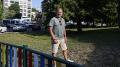 Luis Parada, en uno de sus descansos en pleno barrio de Vista Hermosa