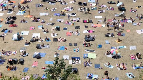 Una playa en la Rep�blica Checa, donde las temperaturas m�ximas han superado los 40 grados.
