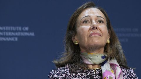 La presidenta del Banco Santander, Ana Bot�n, en una intervenci�n reciente del Banco Mundial y el FMI