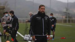 Ibrahim Baptiste, tras el entrenamiento del equipo este lunes