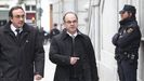Jordi Turull, en el centro, llega al Supremo para una vista, el pasado mes de marzo