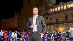 Eddy, en la Praza do Obradoiro, donde inici� el nuevo a�o