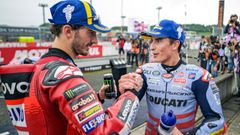 Pecco Bagnaia y Marc Mrquez.Pecco Bagnaia (Ducati) y Marc Mrquez (Gresini)