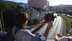 Protesta contra una vivienda ocupada ilegalmente en Oleiros, en el pasado mes de junio