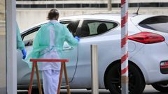 Test de detebnci�n rapida del coronavirus en la entrada del HULA