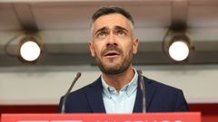 El portavoz de la Ejecutiva Federal del PSOE, Felipe Sicilia, en una rueda de prensa