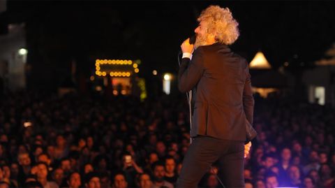 Abraham Boba, en un momento del concierto de León Benavente en Metrópoli