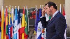 Puente, este viernes en Valladolid tras la IX Conferencia Iberoamericana Ministerial de Transportes.