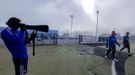 Jirka hace una foto sus compa�eros antes del entrenamiento del Oviedo