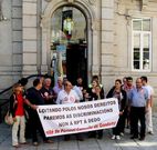 Los trabajadores mostraron su oposici�n en la calle.